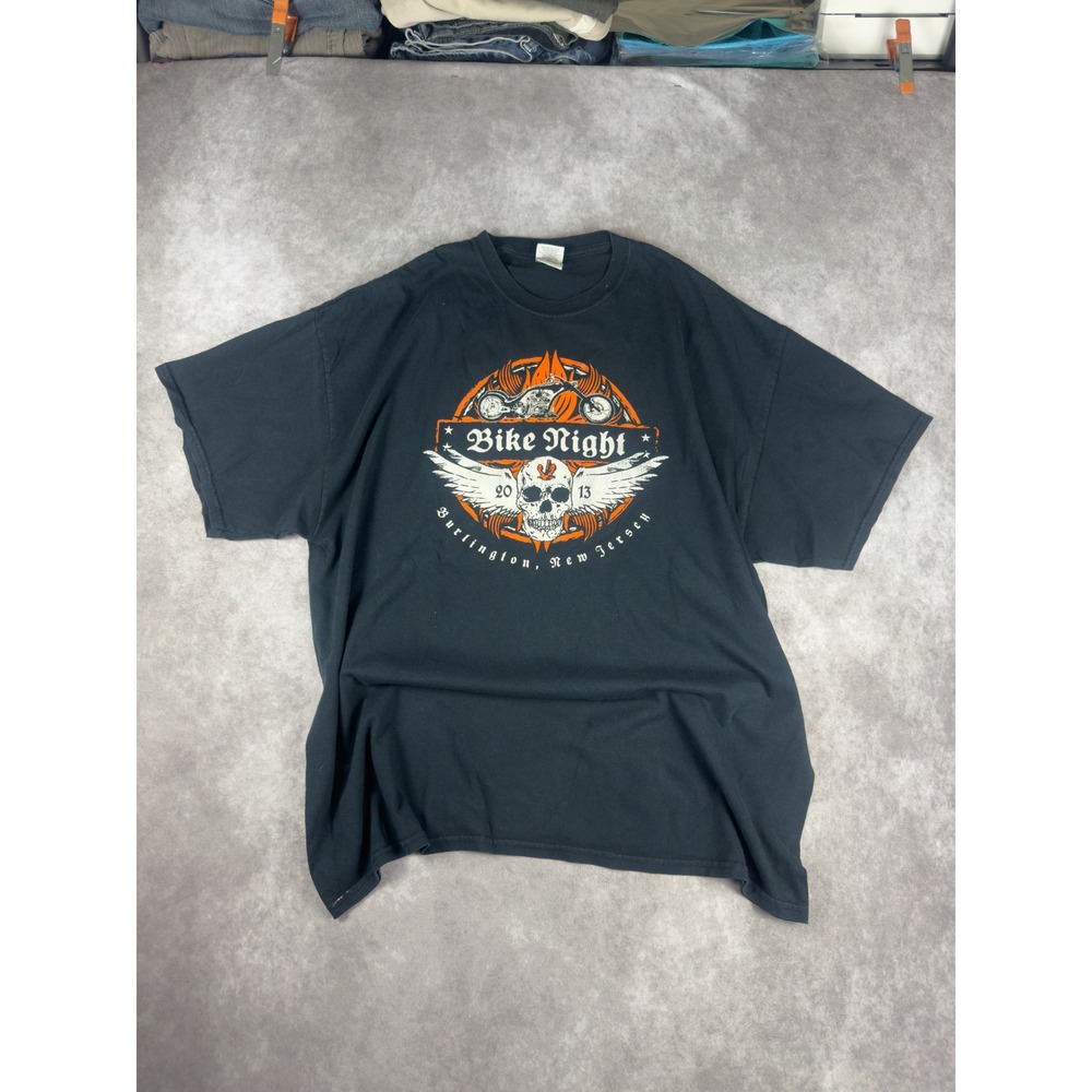 Vintage 2013 Burlington Bike Night Skull Graphic T-Shirt XXL